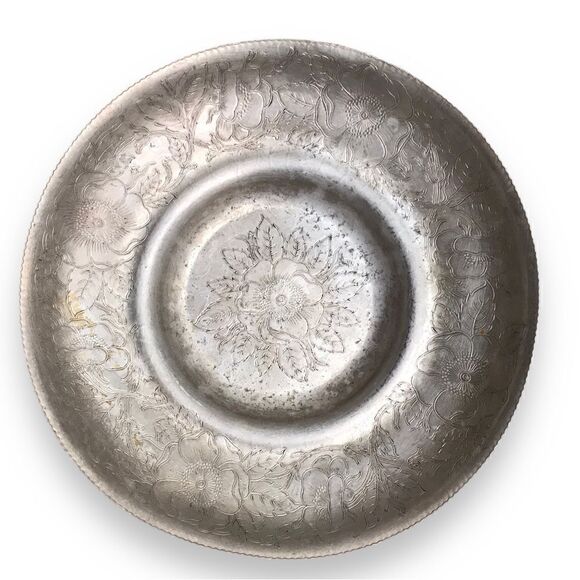 Vintage Wilson Metal Poppy Floral Hand Wrought Aluminum Bowl Brooklyn New York - Picture 4 of 16